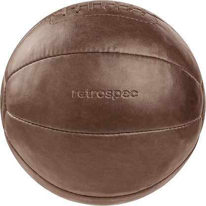 Core Weighted Medicine Ball 4, 6, 8, 10, 12, 14, 16, 20, 25, 30 lbs, Soft Touch Vegan Leather with