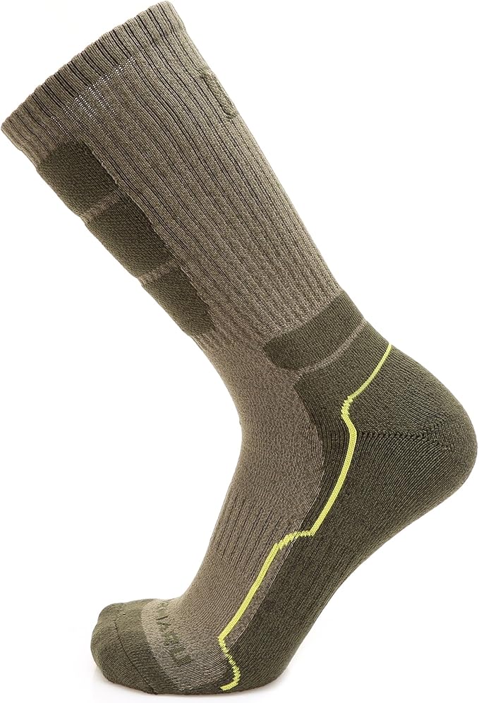 MIRMARU Men's 5 Pairs Hiking Outdoor Trail Running Trekking Moisture Wicking Cushion Crew Socks