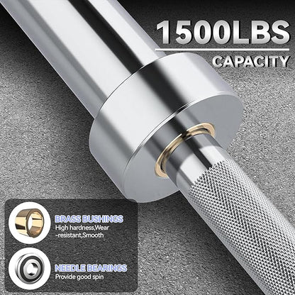 Barbell Bar for Weightlifting - 7FT Heavy Duty (1500LB/700LB), 4FT Short (500LB), 47" EZ Curl Bar