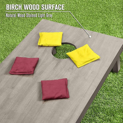 GoSports 4 ft x 2 ft Regulation Size Wooden Cornhole Boards Set - Includes Carrying Case and Bean