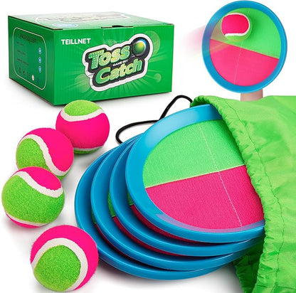 Toss and Catch Ball Set Upgraded - Kids Toys Outdoor Games for Whole Family - Water-Resistant Great