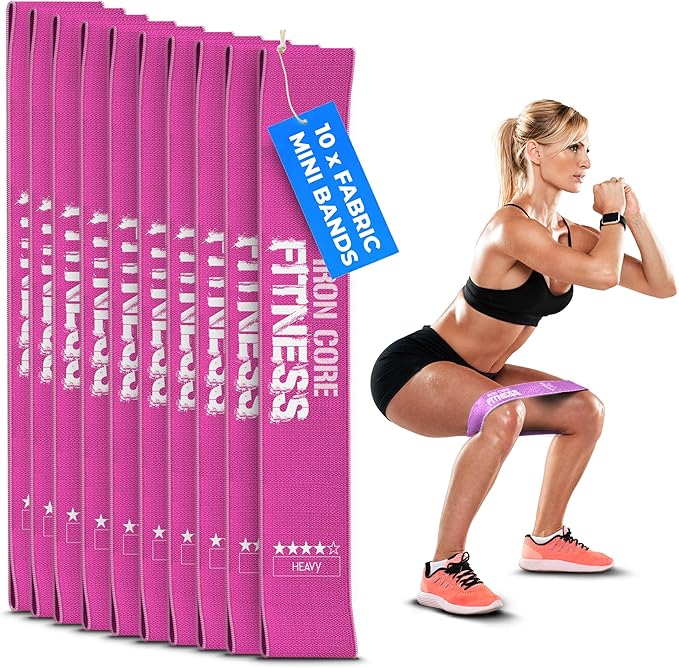 Fabric Mini Resistance Bands Sets for Trainers, Bootcamp, Gym for Men and Women in Fun Colors
