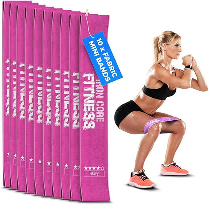 Fabric Mini Resistance Bands Sets for Trainers, Bootcamp, Gym for Men and Women in Fun Colors