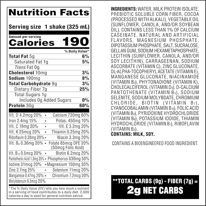 Atkins Strong High Protein Shake, Milk Chocolate Flavored, 30g Protein, Low Carb and Low Sugar
