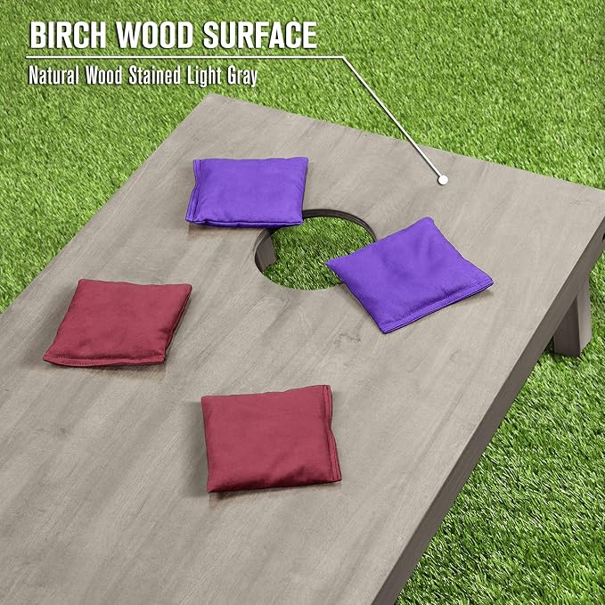 GoSports 4 ft x 2 ft Regulation Size Wooden Cornhole Boards Set - Includes Carrying Case and Bean