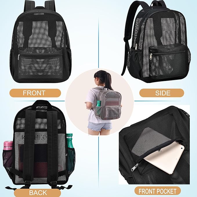 Oraben Duty Mesh Backpacks for Adults,See Through Backpack for Swimming Work Outdoor, Diving