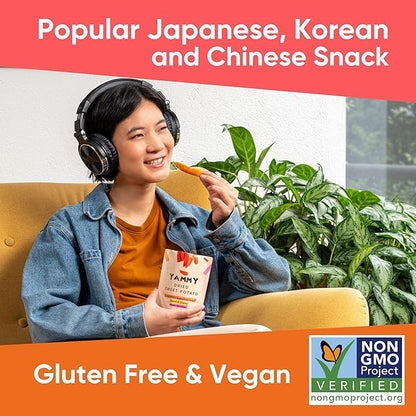 Yammy Dried Sweet Potato Sticks (18 Pack) - 1 Ingredient Healthy Asian Snack for Adults & Kids