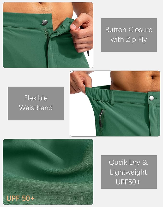 Pudolla Men's Hiking Cargo Shorts 9" Lightweight Outdoor Work Shorts for Men Travel Golf Camping