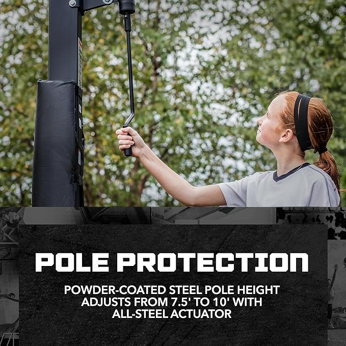 Silverback In-Ground Basketball Hoops, Adjustable Height Tempered Glass Backboard and Pro-Style