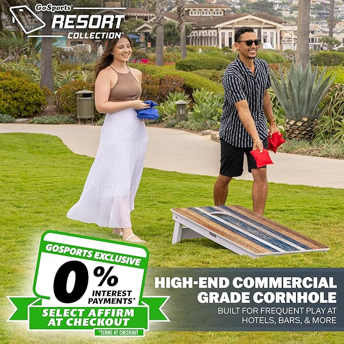 GoSports 4 x 2 ft Resort Collection All Weather Cornhole Boards - Choose Rustic, Beach, White DIY