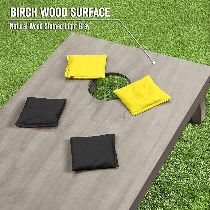 GoSports 4 ft x 2 ft Regulation Size Wooden Cornhole Boards Set - Includes Carrying Case and Bean