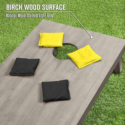 GoSports 4 ft x 2 ft Regulation Size Wooden Cornhole Boards Set - Includes Carrying Case and Bean