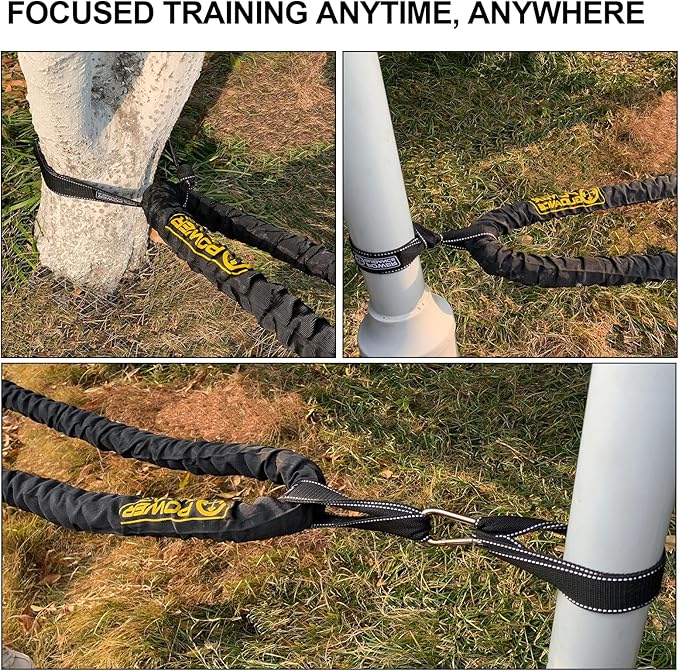 POWER GUIDANCE Battle Rope, 1.5/2 Inch Diameter Poly Dacron 30, 40, 50Ft Length Exercise Equipment