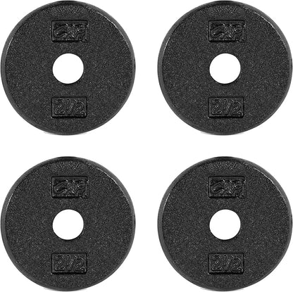 CAP Barbell Standard 1-Inch Cast Iron Weight Plates - Singles & Sets | 1.25-50 lbs | Multiple