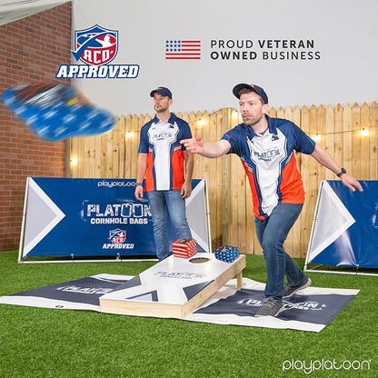 Play Platoon Cornhole Bags Set of 8 Regulation Professional Corn Hole Bean Bags ACO Approved
