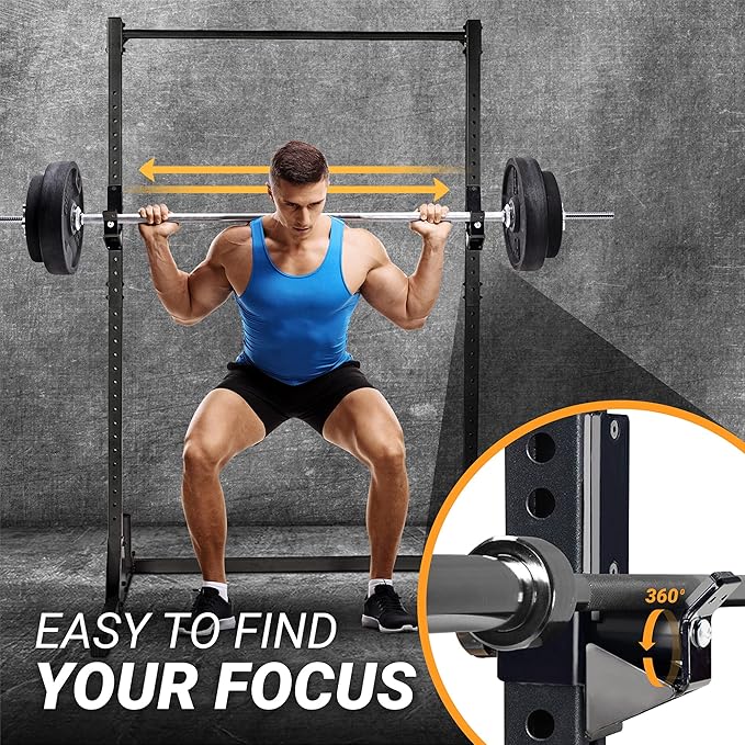 Yes4All Power Rack J-Hooks & Attachments ??Heavy Duty Barbell Holders Compatible with 2x2 & 3x3