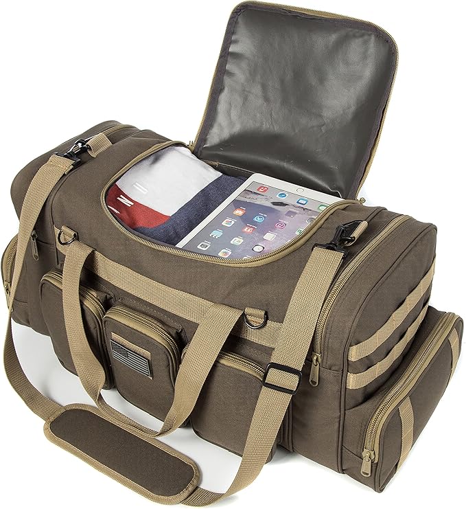 Tactical Range Duffel Heavy Duty Military Molle Gear Travel Sports Gym Bag Lockable Zippers with US