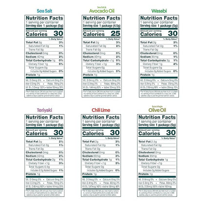 Gimme Seaweed Organic Premium Roasted Seaweed Snacks, New 6 Flavor Variety Pack, 12 Count (2 Each)