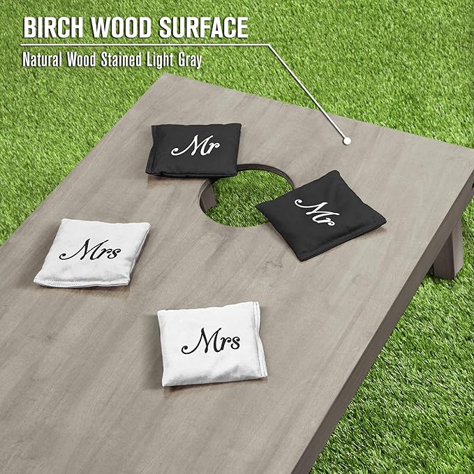 GoSports 4 ft x 2 ft Regulation Size Wooden Cornhole Boards Set - Includes Carrying Case and Bean