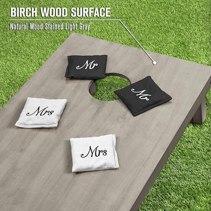 GoSports 4 ft x 2 ft Regulation Size Wooden Cornhole Boards Set - Includes Carrying Case and Bean