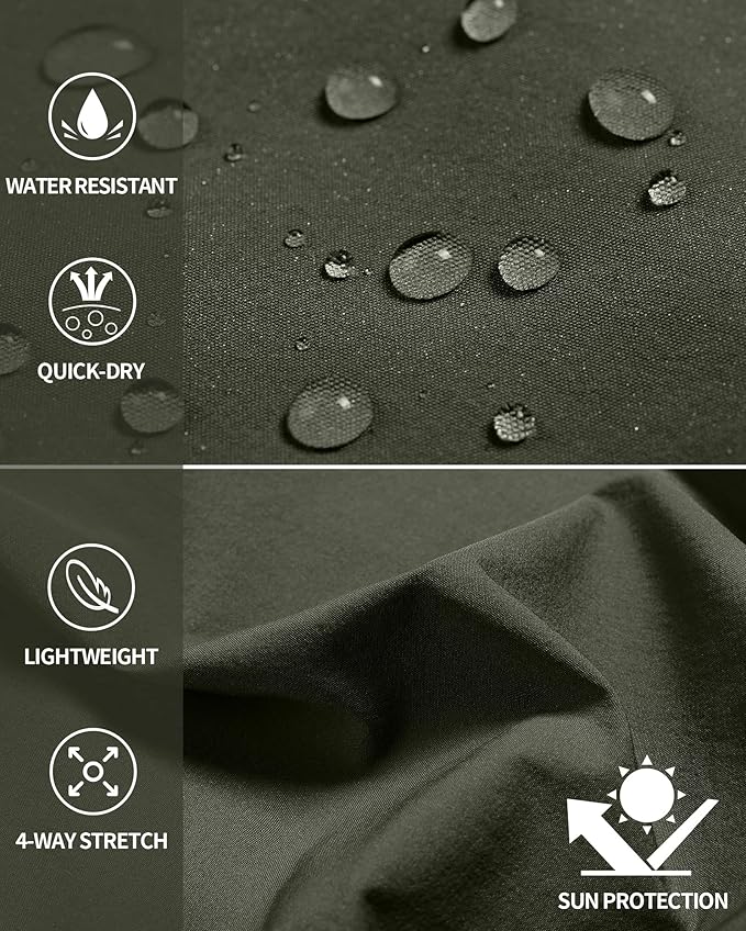Men's Hiking Cargo Shorts Quick Dry Lightweight Travel Shorts with Multi Pockets for Fishing