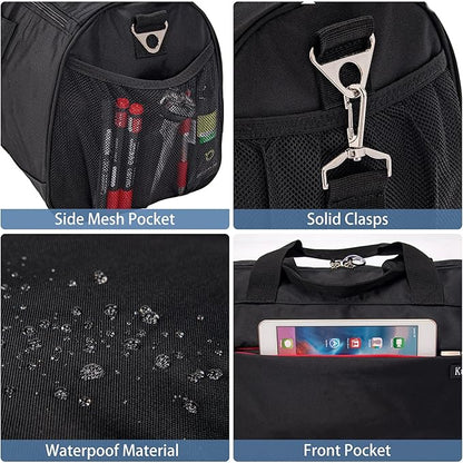Kuston Sports Gym Bag with Shoes Compartment, Trolley Sleeve and Wet Pocket Gym Duffel Bag