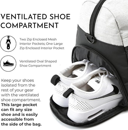 Vooray 25L Trainer Duffel Bag ??Lightweight Travel Duffel for Women and Men with Shoe Pocket