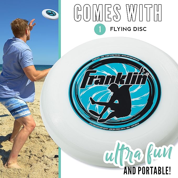 Franklin Sports Flying Disc - Disc for Beach, Backyard, Lawn, Park, Camping - 140 or 175 Grams