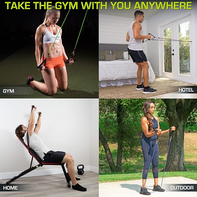 ProsourceFit Single Stackable Resistance Bands with Door Anchor and Exercise Guide, 5-8 LB, Heavy