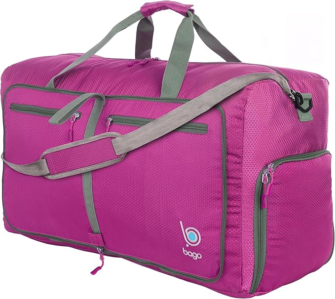 Bago Large Foldable Duffel Bags for Traveling Women & Men - 80L Packable Duffle Bag for Travel with
