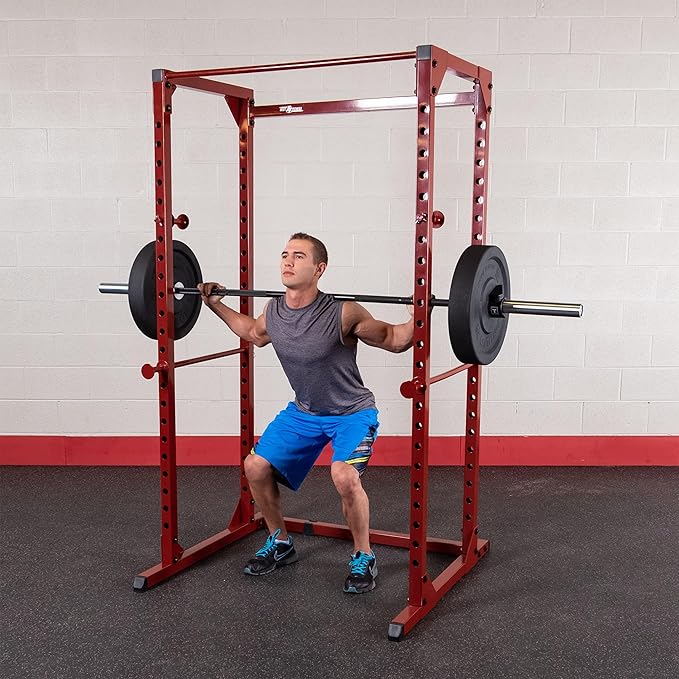 Best Fitness Power Rack - 14-Gauge Steel Home Gym with 500lb Capacity, Chin Bar, 23 Adjustable