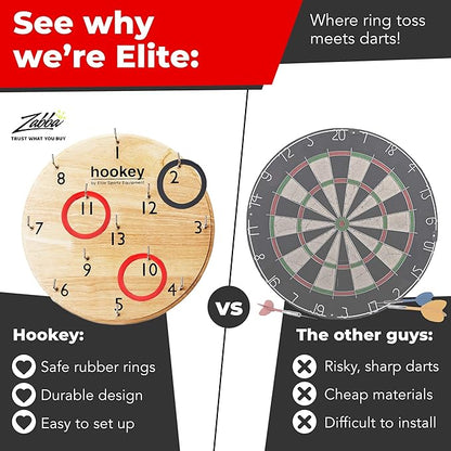 Elite Sportz Equipment Ring Toss Game | Sturdy Wooden Board Set for Kids Outdoor Games | Camping