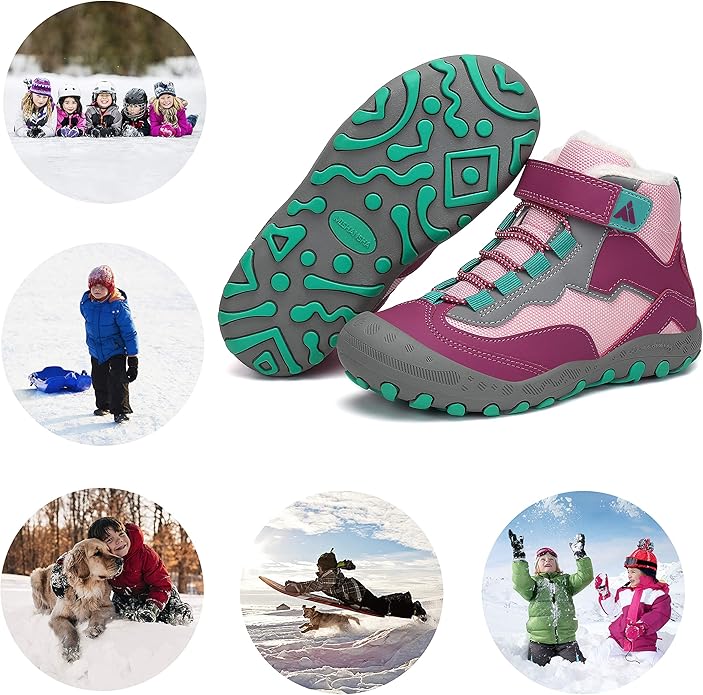 Mishansha Kids Hiking Boots Toddler Girls Boys Hiking Shoes Water-Resistant Anti-Collision Non-Slip