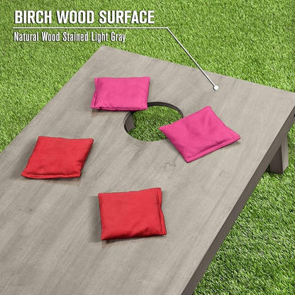 GoSports 4 ft x 2 ft Regulation Size Wooden Cornhole Boards Set - Includes Carrying Case and Bean