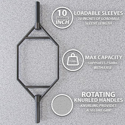 Synergee 20kg and 25kg Chrome or Black Olympic Hex Barbell Trap Bar with Rotating, Flat or Raised