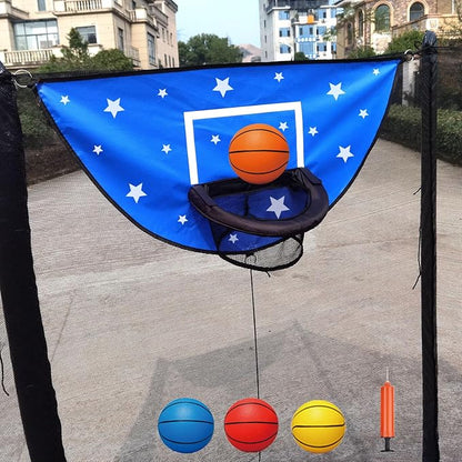 Trampoline Basketball Hoop, Attachment with Pump and Mini Ball, Universal Trampoline Accessories