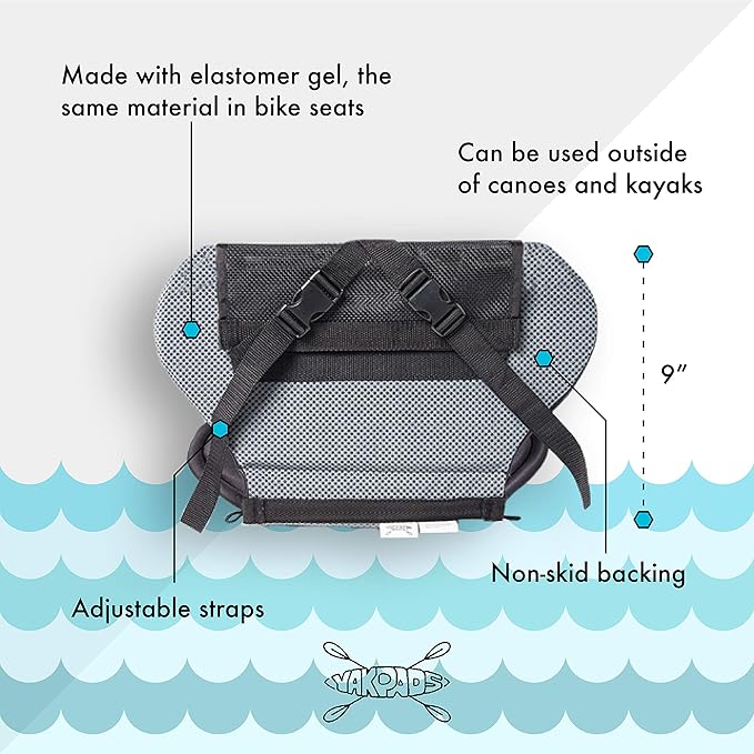 Low Back Cushioned Seat Pad, Gel Seat Pad for Kayaks, Portable Seat Cushion for Outdoor Watersports