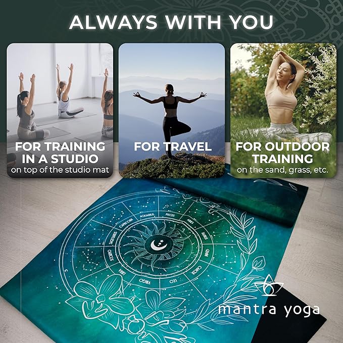 Mantra Yoga Travel PRO 1.5mm - Foldable Fitness & Exercise Mat with Bag | Lightweight, Compact &