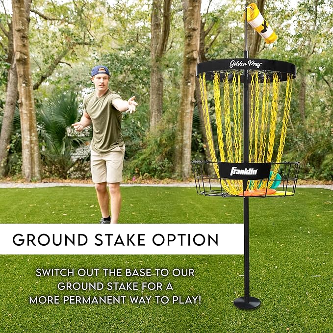 Franklin Sports Disc Golf Baskets - Portable Disc Golf Target with Chains Included - Disc Golf