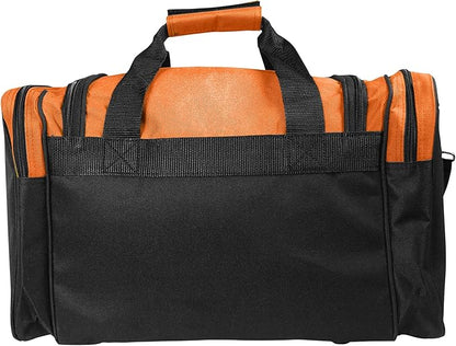 DALIX 17" Duffle Bag Dual Front Mesh Pockets (Black Gold Gray Dark Green Navy Blue Maroon Royal