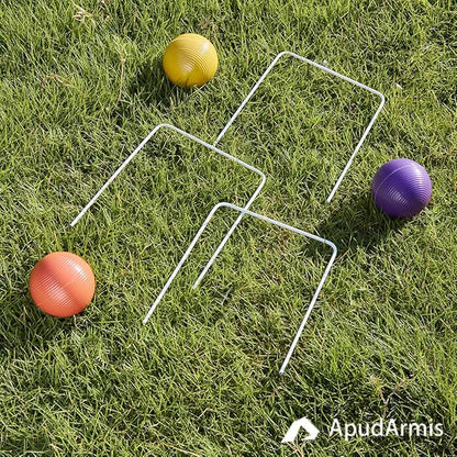 ApudArmis Universal Croquet Wickets Standard Size, Set of 9 White Square Arrow Wickets Rplacement