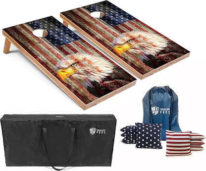 Tailgating Pros Cornhole Boards - 4'x2' Lightweight Cornhole Game- Includes Carrying Case, Set of 8