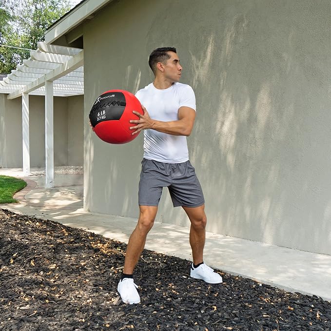 ProsourceFit Soft Medicine Balls, Wall Balls and Full Body Dynamic Exercises, Color-Coded Weights: