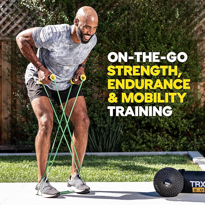 TRX Training Bandit Kit, Home Workout Resistance Band Set with Strength-Training Resistance Bands