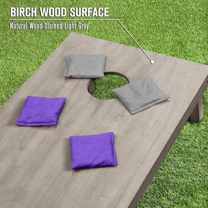 GoSports 4 ft x 2 ft Regulation Size Wooden Cornhole Boards Set - Includes Carrying Case and Bean
