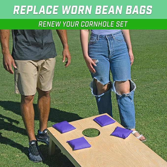 GoSports Classic Cornhole Bean Bags Set of 4-16 Colors Available - Regulation All Weather, Mix and