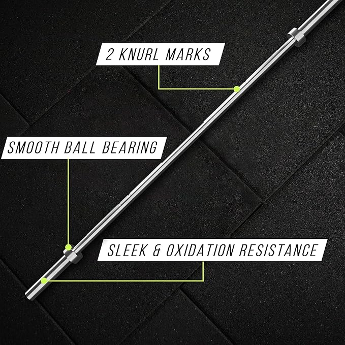 Olympic Training Barbell (6FT) (15 Pound Weight) (300 LBS Capacity), Home Gym Fitness Equipment