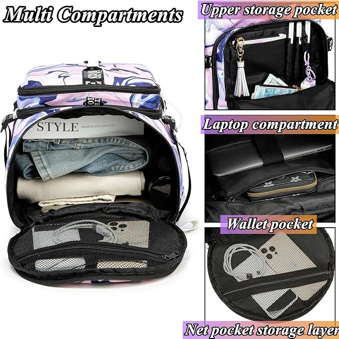 Gym Duffle Bag Backpack with Shoe Compartment,4 ways Travel Backpack for Women and
