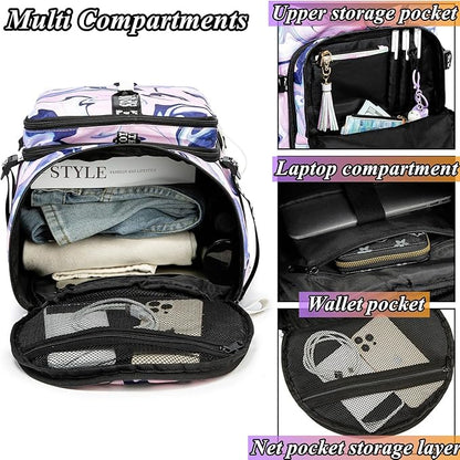 Gym Duffle Bag Backpack with Shoe Compartment,4 ways Travel Backpack for Women and