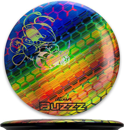 Discraft Full Foil Honeycomb Buzzz – Rainbow & Blue | Midrange | ESP | Supercolor | 170 – 177+ Grams